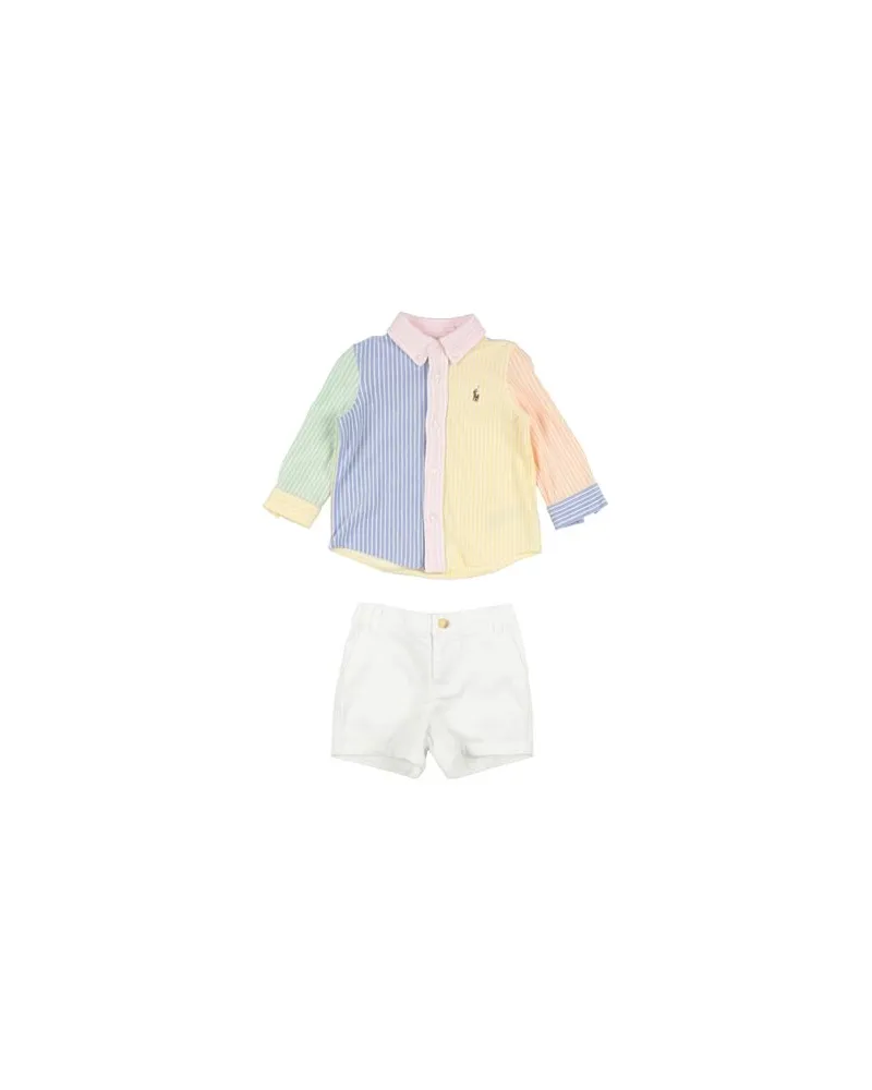Ralph Lauren COTTON FUN SHIRT & CHINO SHORT SET   - NEUGEBORENE - Babykleidung-Setsauf YOOX.COM Blau