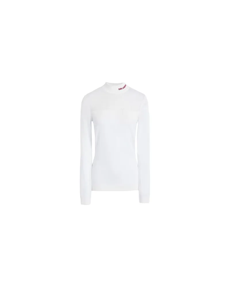 Karl Lagerfeld MOCK NECK LOGO SWEATER  - STRICKWAREN - Pulloverauf YOOX.COM Elfenbein