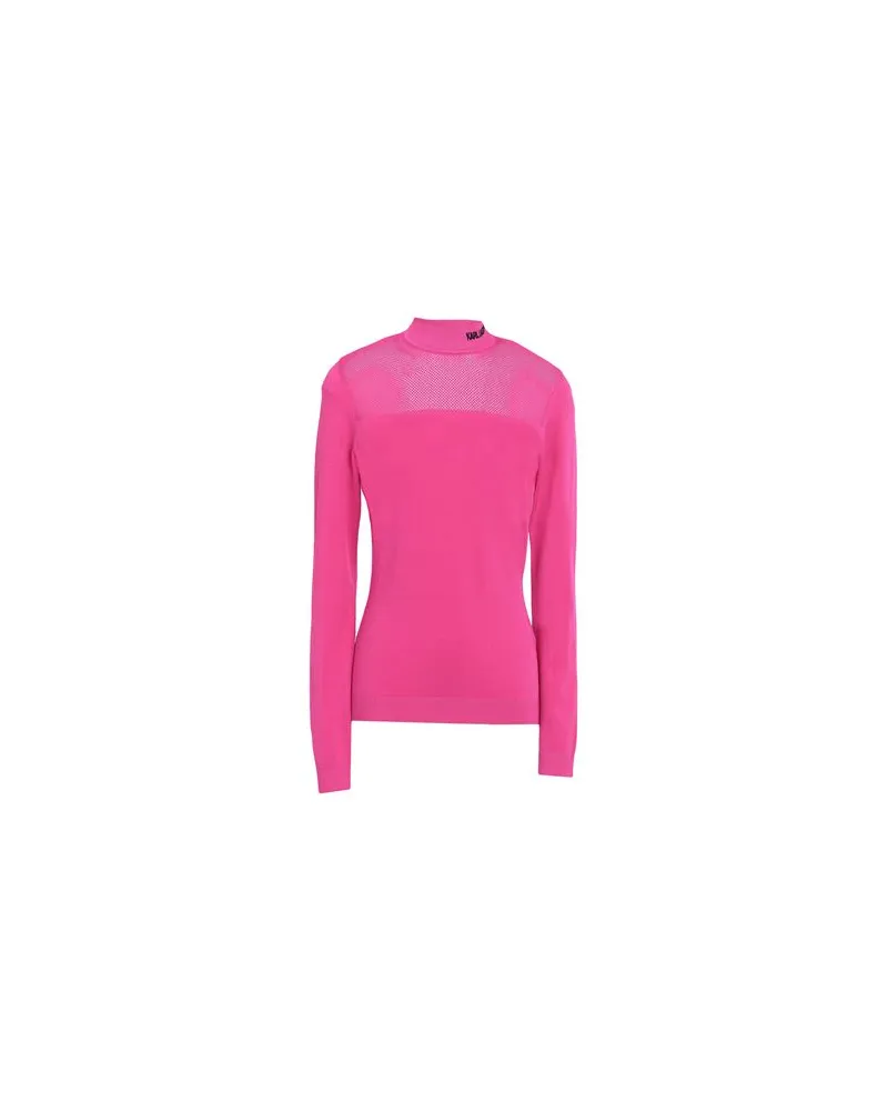 Karl Lagerfeld MOCK NECK LOGO SWEATER  - STRICKWAREN - Pulloverauf YOOX.COM Fuchsia