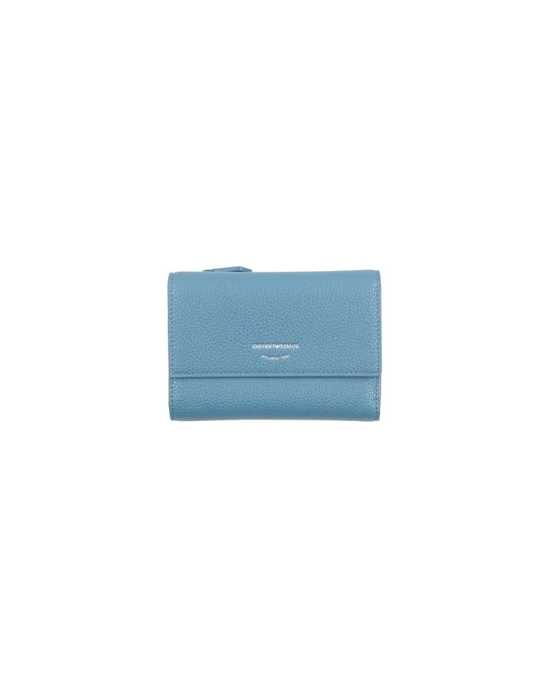 Emporio Armani Kleinlederwaren - Brieftaschenauf YOOX.COM Taubenblau