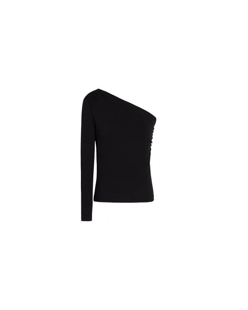 8 by Yoox VISCOSE ONE-SHOULDER L/SLEEVE TOP  - TOPS - Topsauf YOOX.COM Schwarz