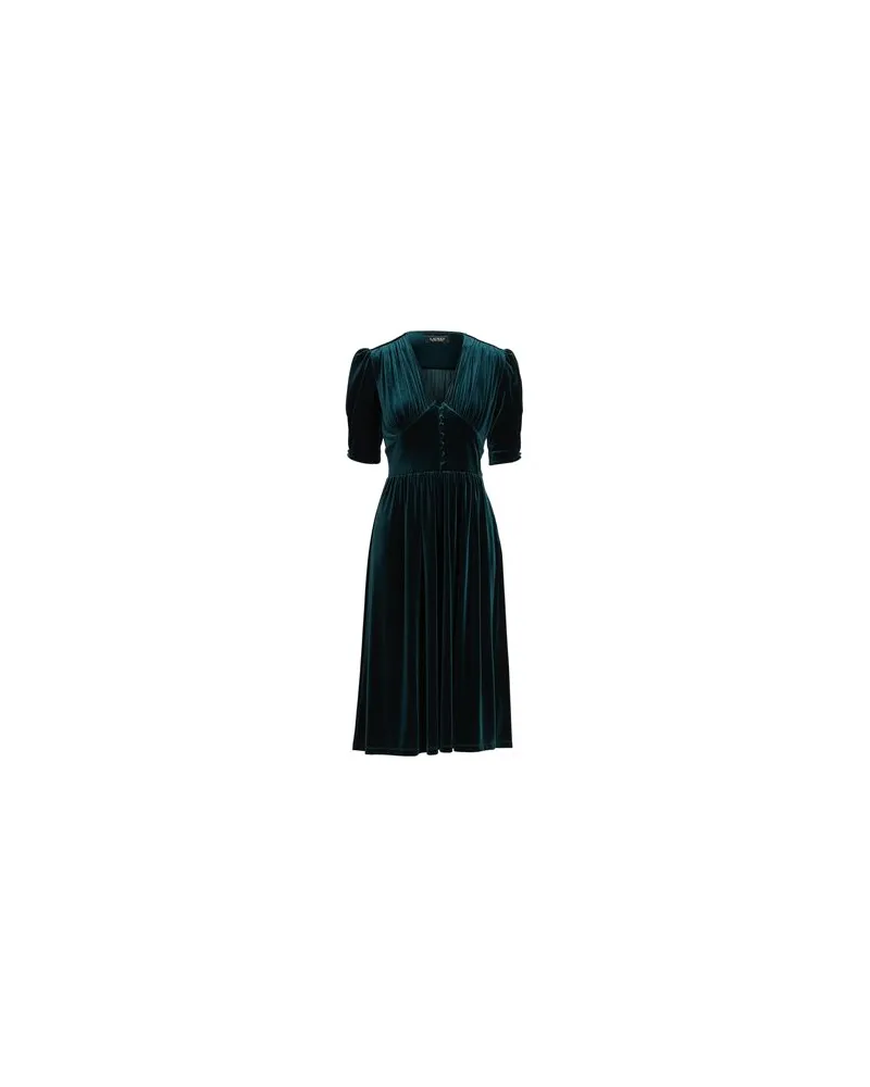 Ralph Lauren PUFF-SLEEVE VELVET DRESS  - KLEIDER - Midi-Kleiderauf YOOX.COM Grün