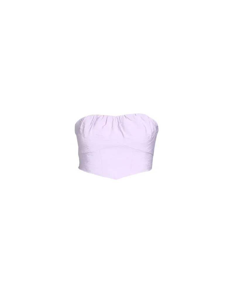 Topshop linen corset bandeau   - TOPS - Topsauf YOOX.COM Lila