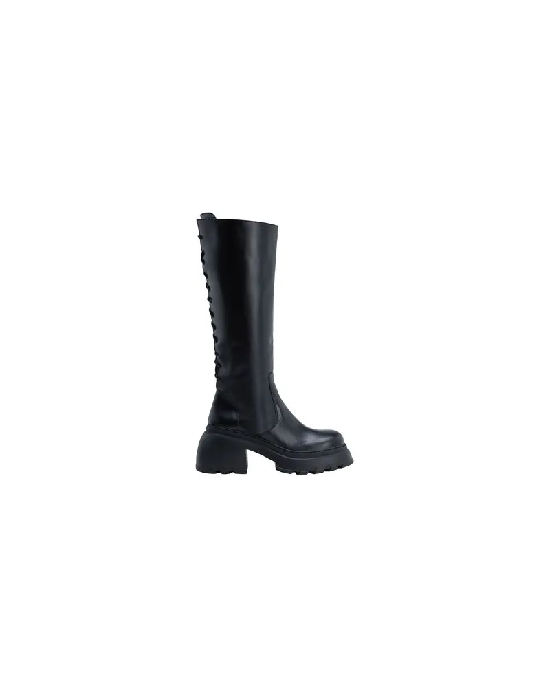8 by Yoox LEATHER HIGH BOOTS STRING DETAIL  - SCHUHE - Stiefelauf YOOX.COM Schwarz