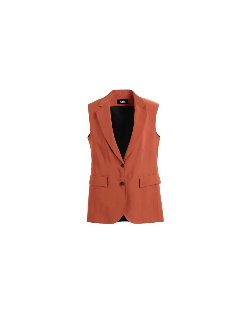 Karl Lagerfeld TAILORED GILET  - ANZÜGE und CO-ORDS - Blazersauf YOOX.COM Ziegelrot
