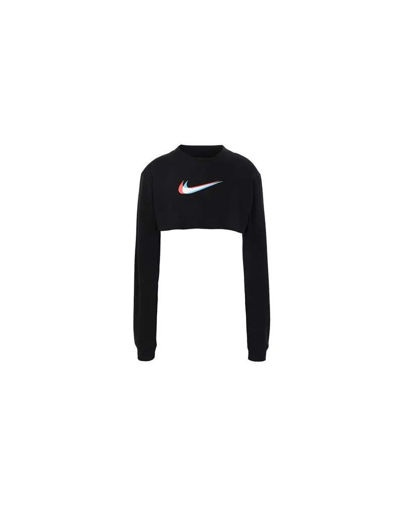 Nike LONG SLEEVE PRINT CROP  - TOPS - T-shirtsauf YOOX.COM Schwarz