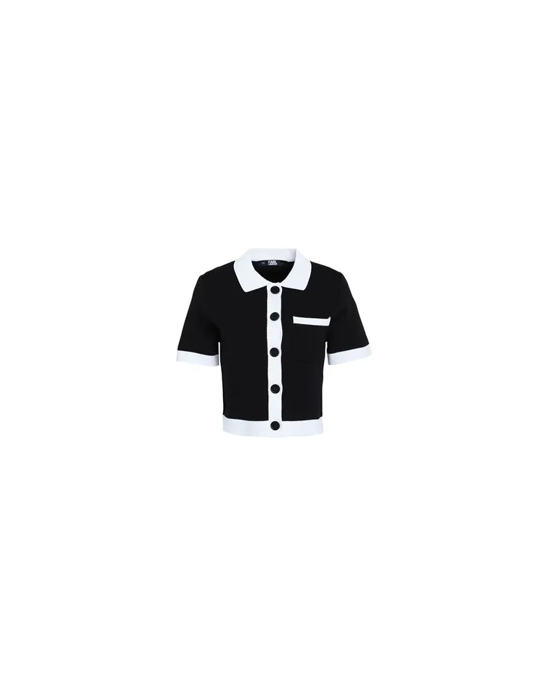 Karl Lagerfeld CLASSIC KNIT TOP  - STRICKWAREN - Strickjackenauf YOOX.COM Schwarz