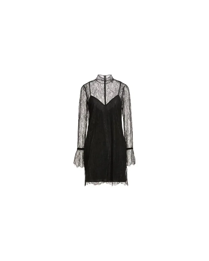 Frame Denim LACE SHIFT DRESS  - KLEIDER - Mini-Kleiderauf YOOX.COM Schwarz