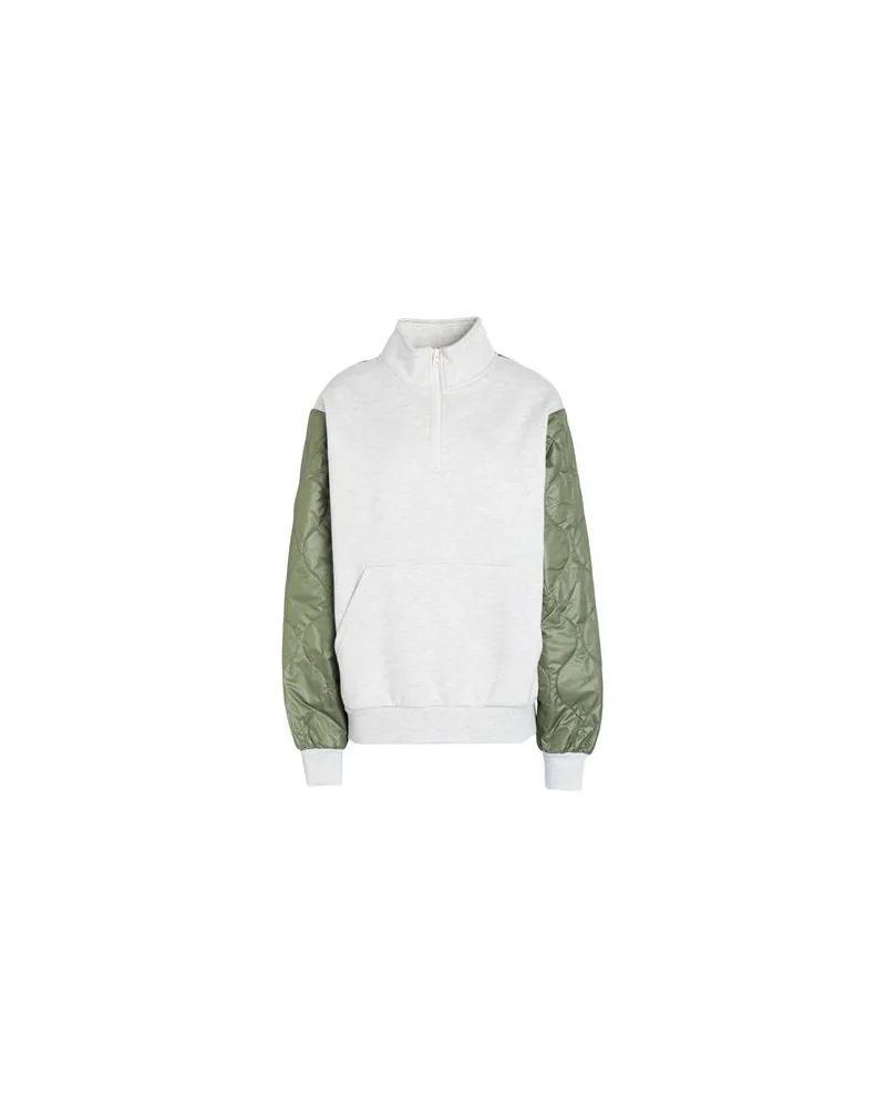 Vans PEAKE MOCK HALF ZIP  - TOPS - Sweatshirtsauf YOOX.COM Hellgrau
