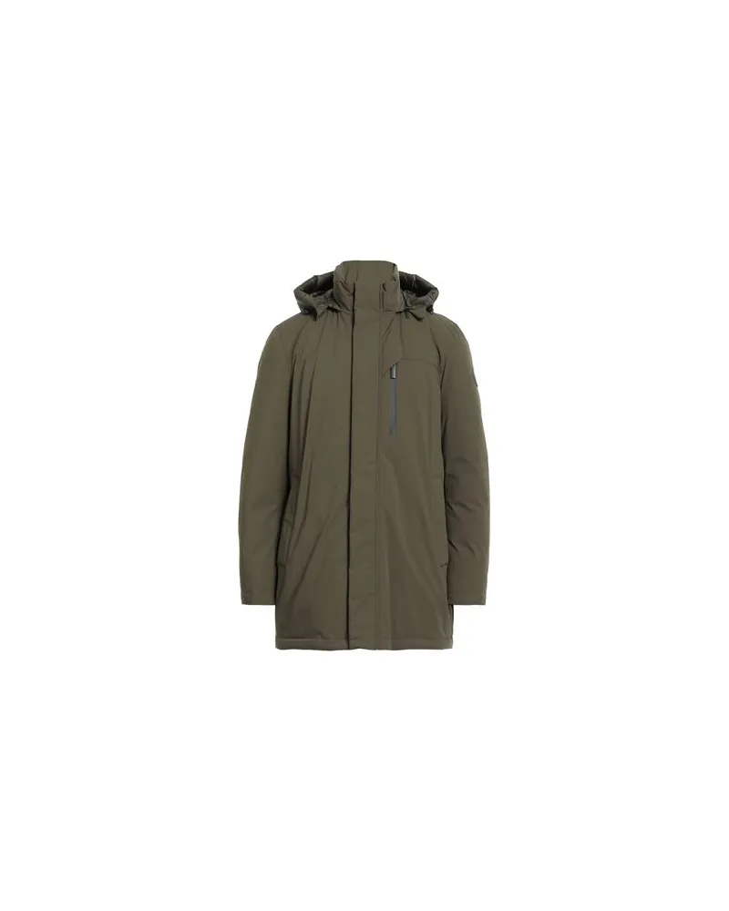 Woolrich MOUNTAIN STRETCH DOWN PARKA  - JACKEN & MÄNTEL - Pufferjacken & Daunenjackenauf YOOX.COM Militärgrün
