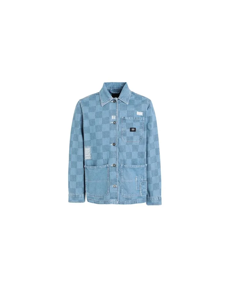 Vans MENDED CHECK DENIM PRINTED JACKET  - JACKEN & MÄNTEL - Jeansjacken/Mäntelauf YOOX.COM Blau