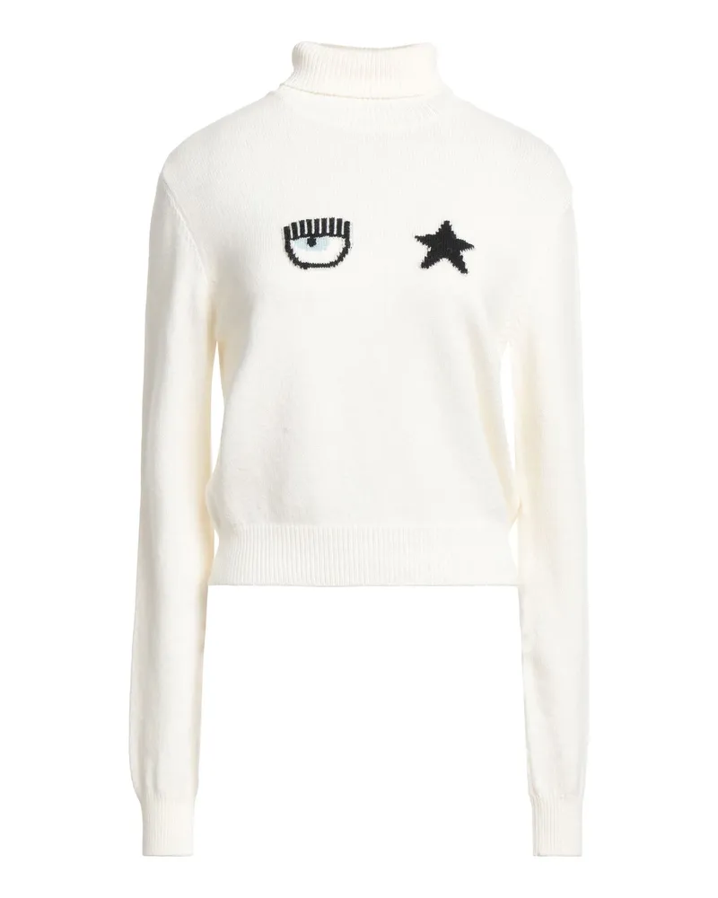 Chiara Ferragni Rollkragenpullover Elfenbein