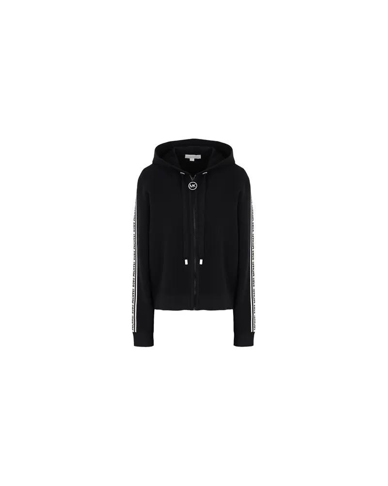Michael Kors TXTR LOGO ZIP HOODIE   - TOPS - Sweatshirtsauf YOOX.COM Schwarz