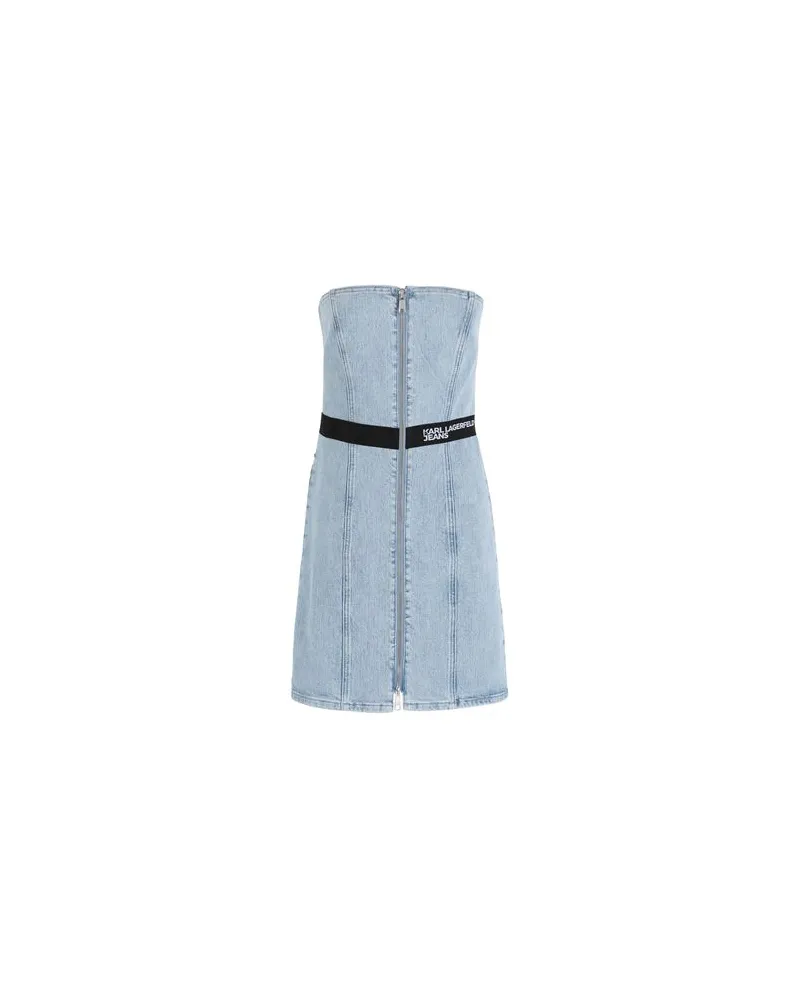 Karl Lagerfeld KLJ ZIP FRONT DENIM DRESS  - KLEIDER - Mini-Kleiderauf YOOX.COM Blau
