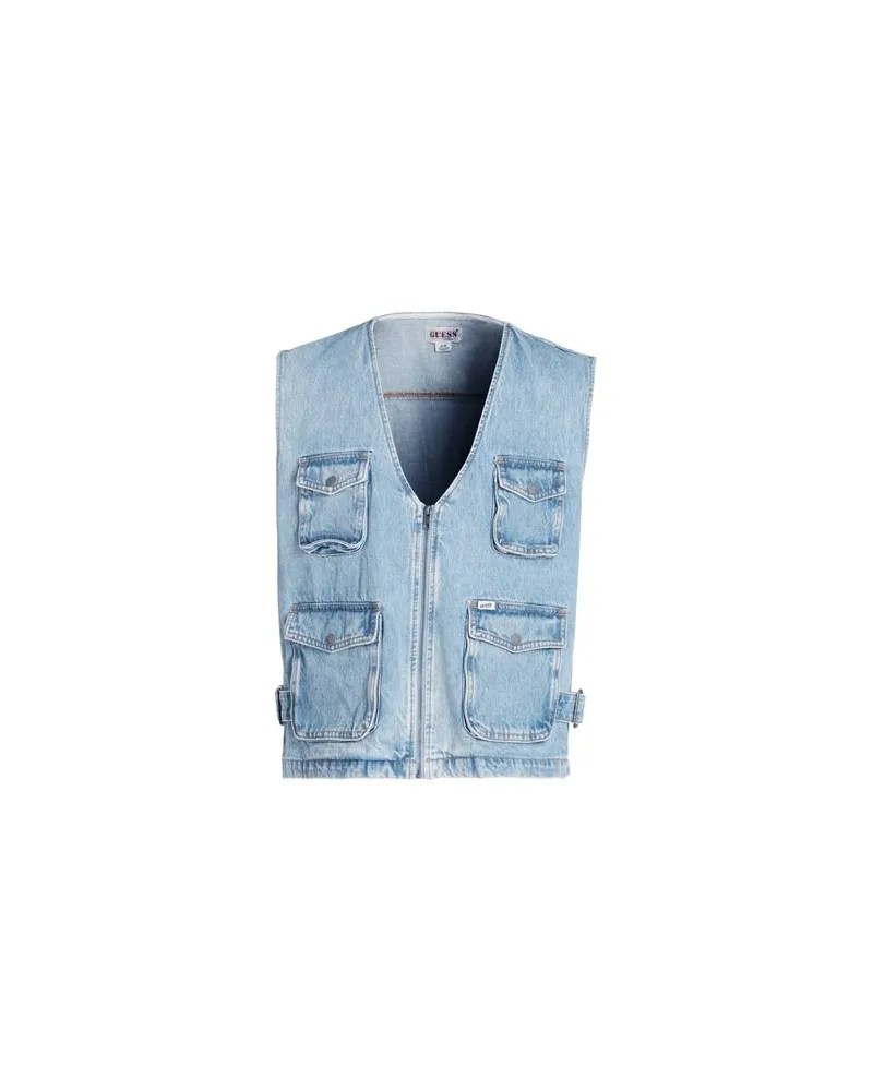 Guess JACKEN & MÄNTEL - Jeansjacken/Mäntelauf YOOX.COM Blau
