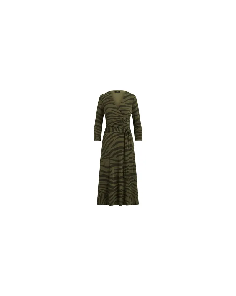 Ralph Lauren ZEBRA-PRINT SURPLICE JERSEY DRESS  - KLEIDER - Midi-Kleiderauf YOOX.COM Militärgrün