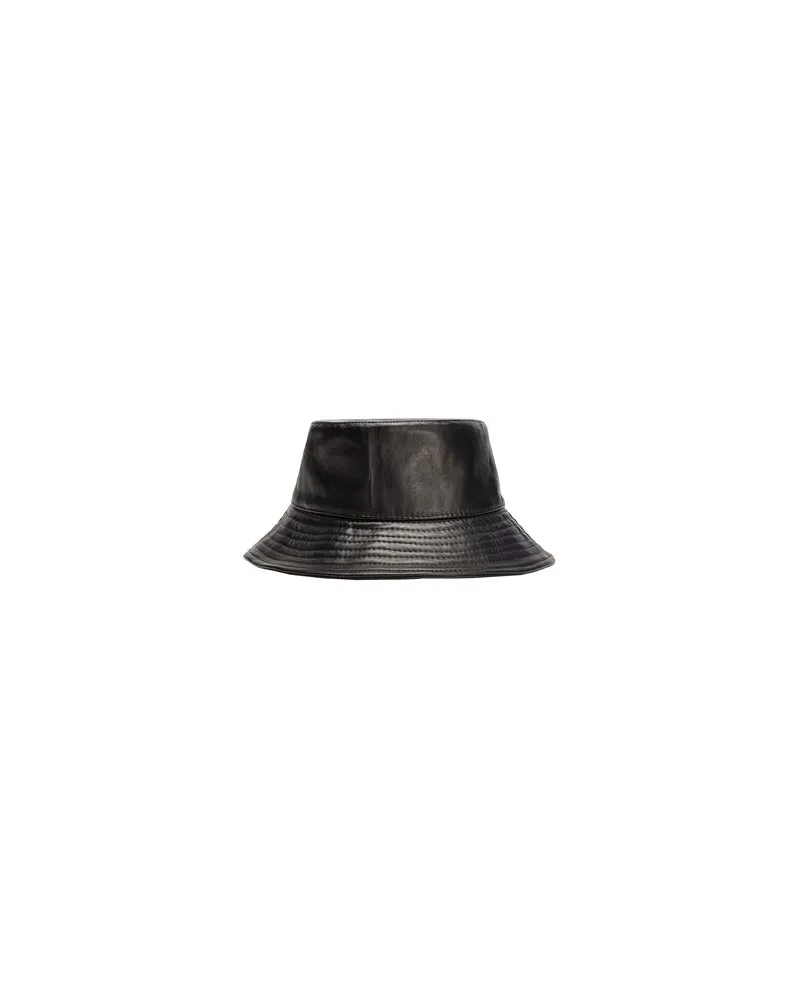8 by Yoox LEATHER UNISEX BUCKET HAT - ACCESSOIRES - Mützen & Hüteauf YOOX.COM Schwarz