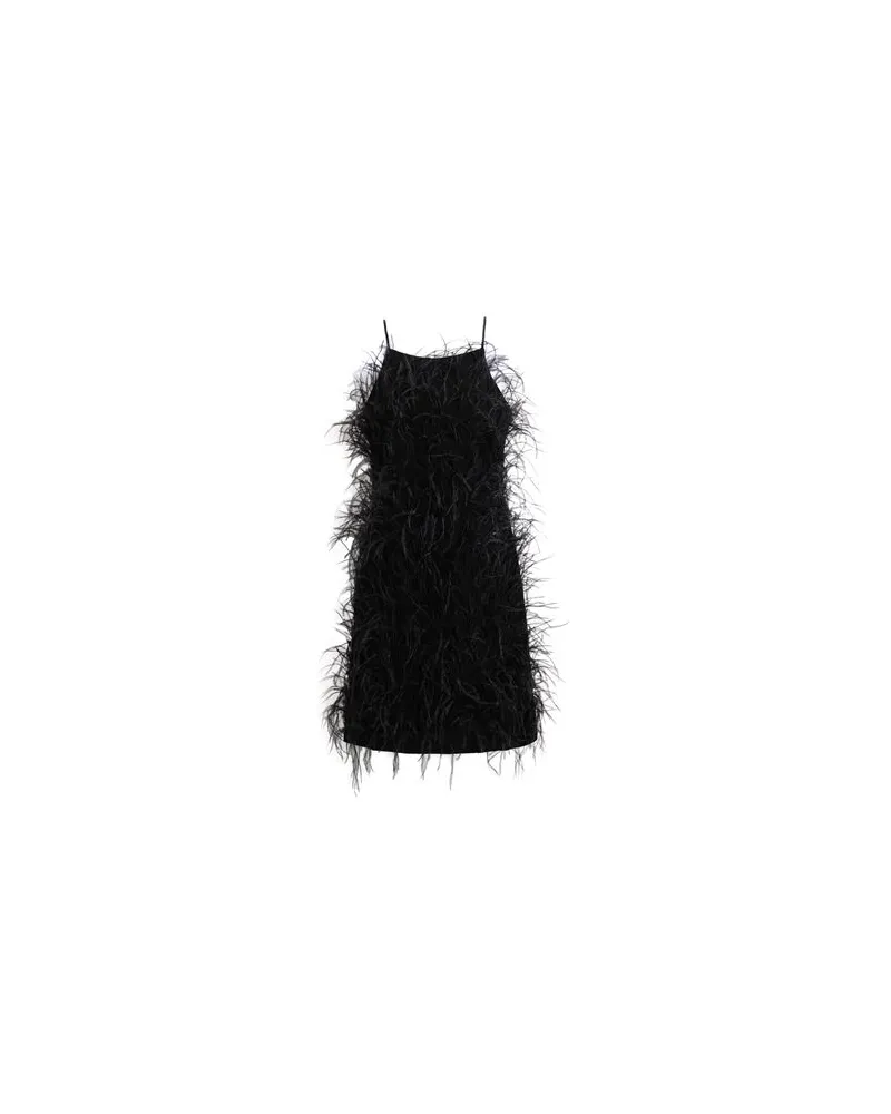 Michael Kors SQR NK FEATHER DRESS  - KLEIDER - Mini-Kleiderauf YOOX.COM Schwarz