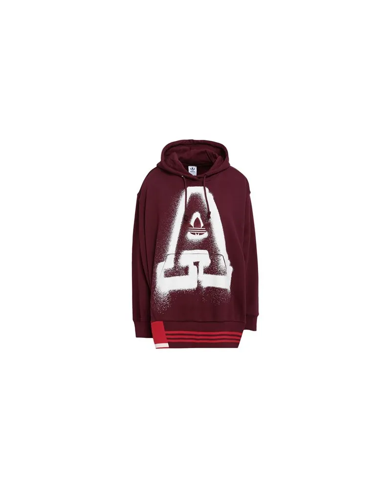 adidas ORIGINALS OVERSIZED A GRAPHIC HOODIE  - ORIGINALS OVERSIZED A GRAPHIC HOODIE - TOPS - Sweatshirtsauf YOOX.COM Purpur