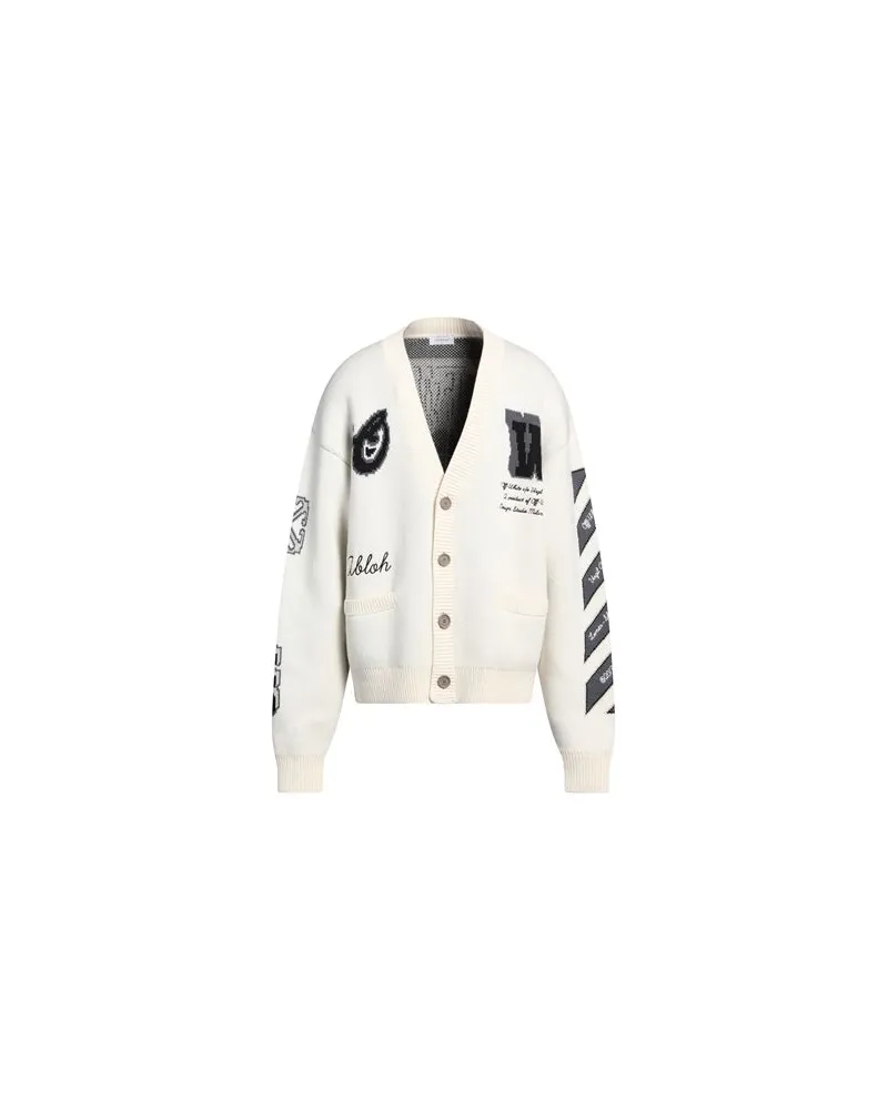 OFF-WHITE STRICKWAREN - Strickjackenauf YOOX.COM Elfenbein
