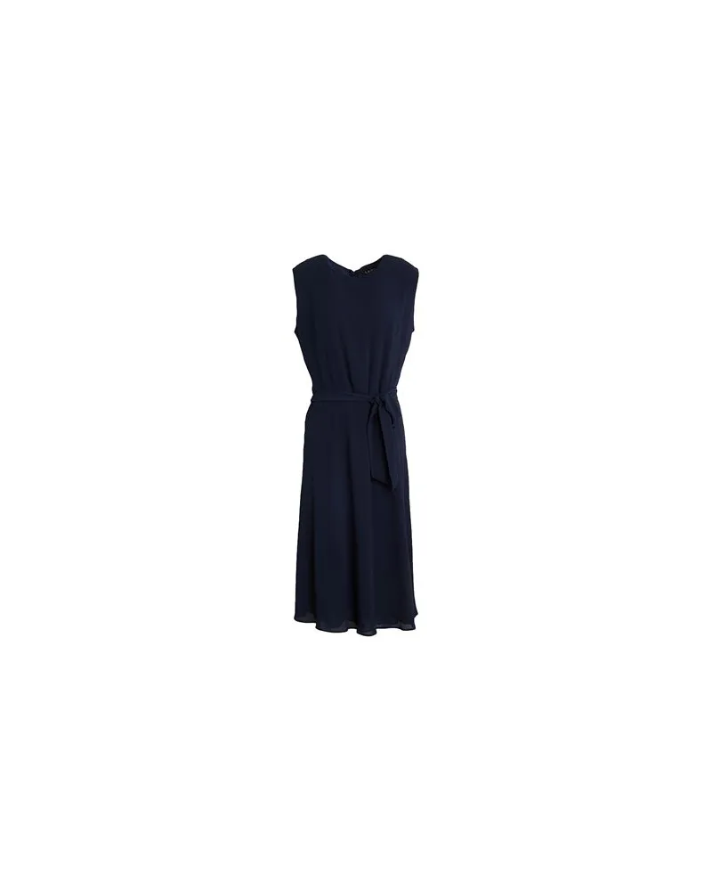 Ralph Lauren BELTED BUBBLE CREPE DRESS  - KLEIDER - Midi-Kleiderauf YOOX.COM Marineblau