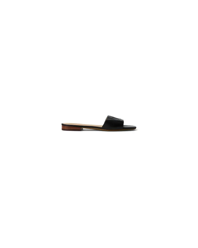Ralph Lauren EVERLEY CALFSKIN SLIDE SANDAL  - SCHUHE - Sandalenauf YOOX.COM Schwarz