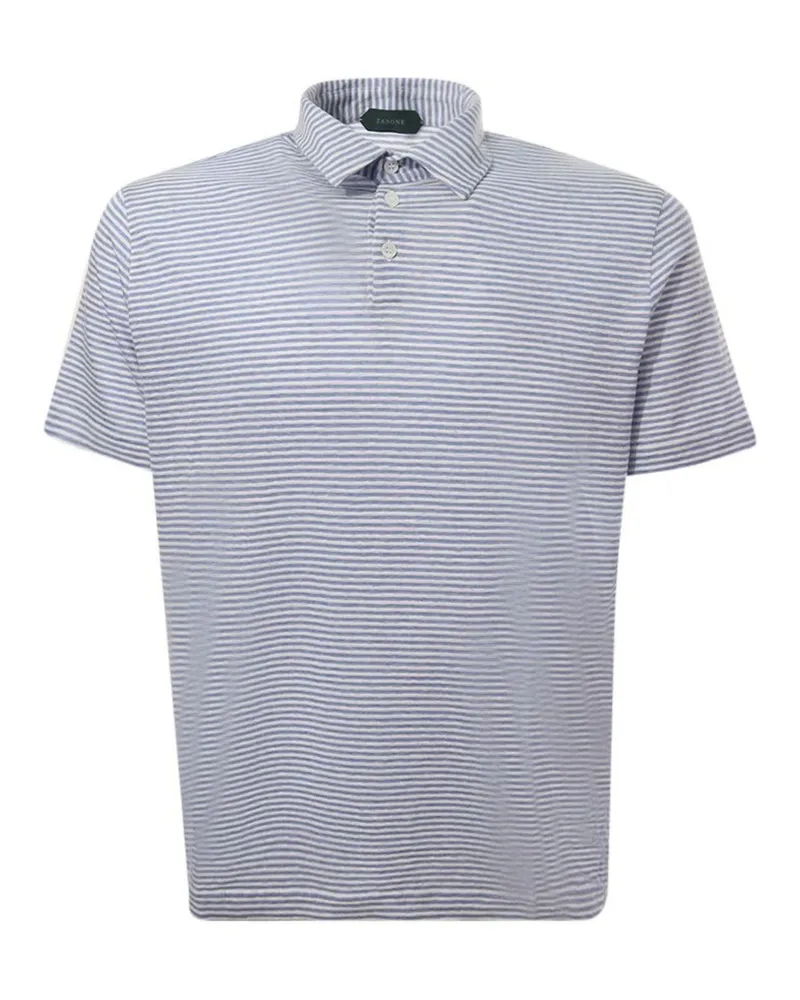 Zanone Poloshirt Taubenblau