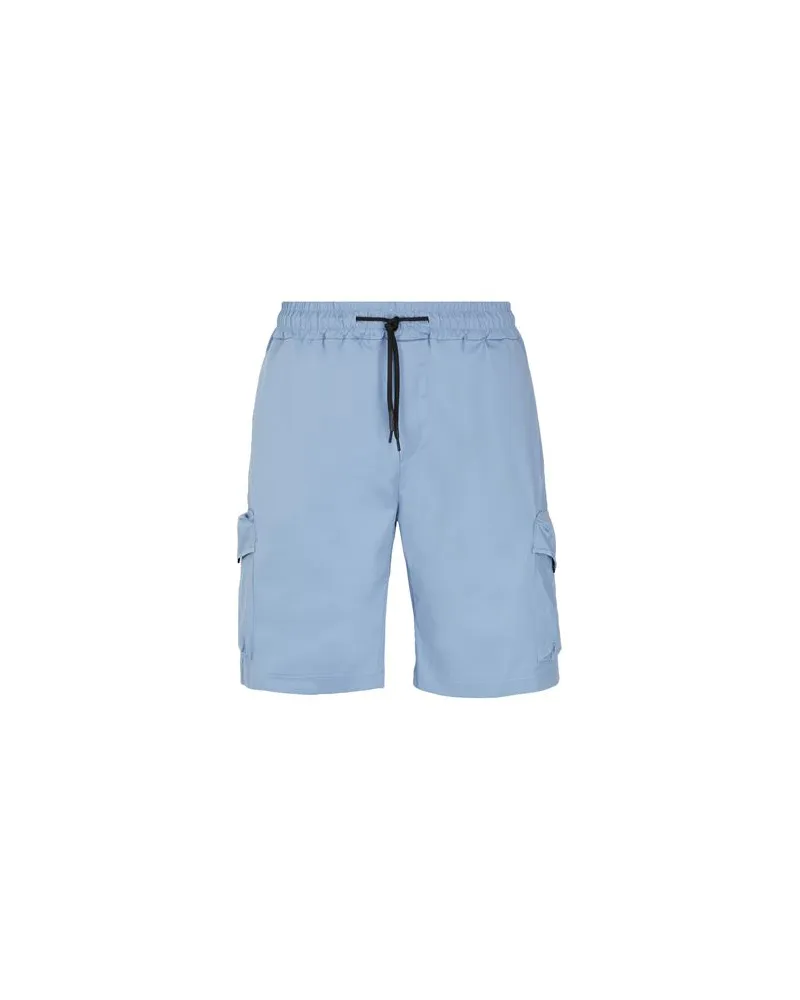 8 by Yoox COTTON WAISTBAND CARGO SHORTS - HOSEN & RÖCKE - Shorts & Bermudashortsauf YOOX.COM Hellblau
