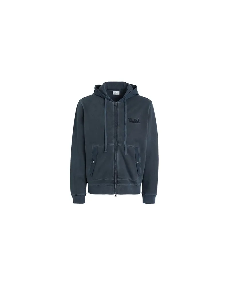 Woolrich MIXMEDIA FULL ZIP HOODIE   - TOPS - Sweatshirtsauf YOOX.COM Marineblau