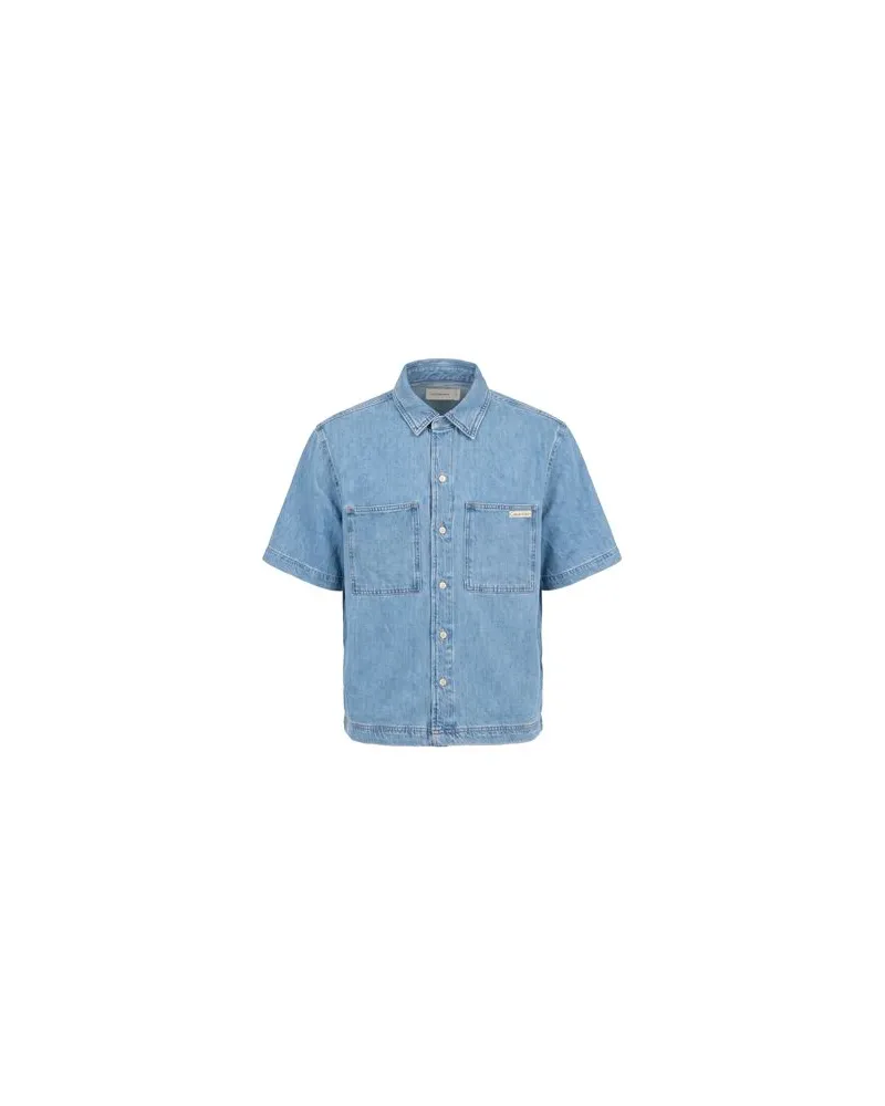 Calvin Klein TOPS - Jeanshemdenauf YOOX.COM Blau