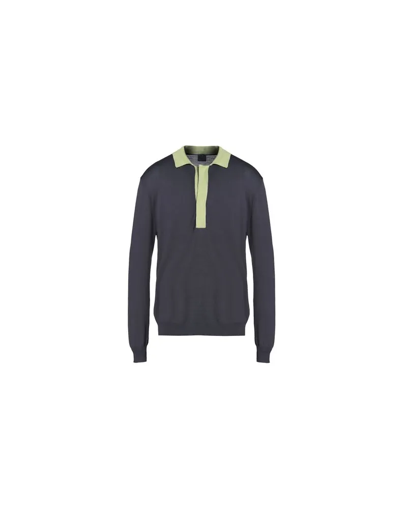 8 by Yoox STATEMENT COLLAR KNIT POLO - STRICKWAREN - Pulloverauf YOOX.COM Blei