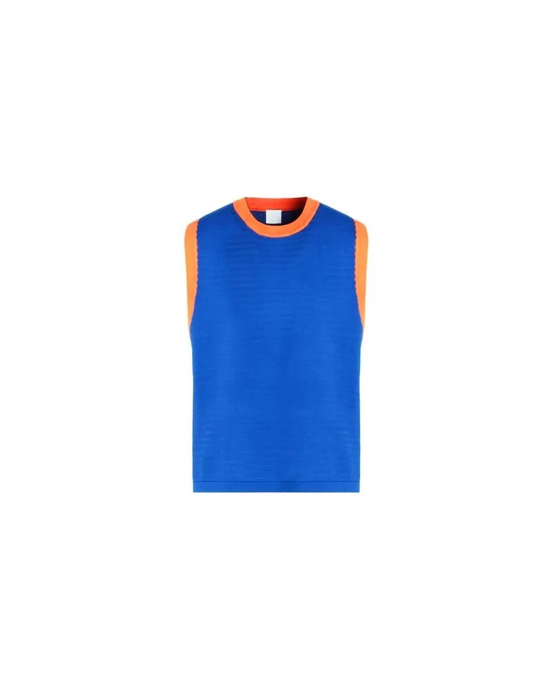 8 by Yoox ORGANIC COTTON KNIT CONTRAST VEST  - STRICKWAREN - Pulloverauf YOOX.COM Blau