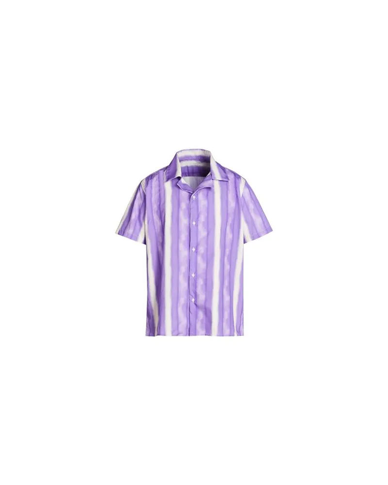 8 by Yoox PRINTED CAMP-COLLAR SLEEVE OVERSIZE SHIRT  - TOPS - Hemdenauf YOOX.COM Violett