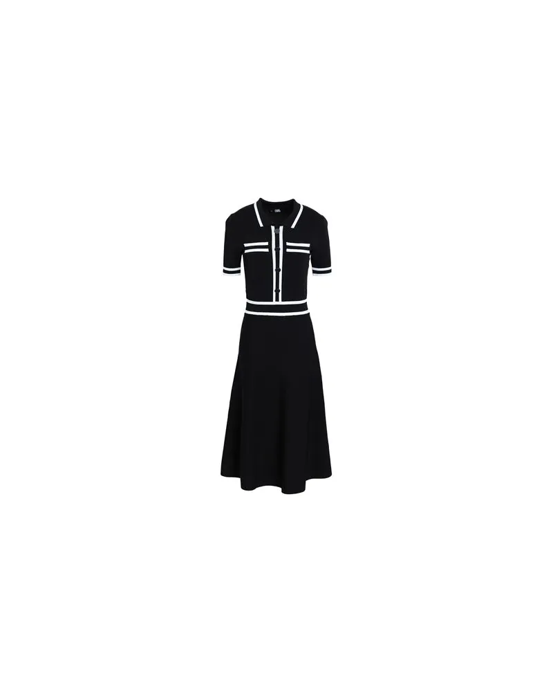 Karl Lagerfeld S SLV KNIT DRESS  - KLEIDER - Midi-Kleiderauf YOOX.COM Schwarz