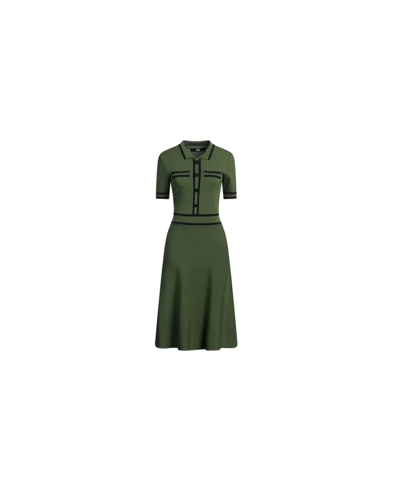 Karl Lagerfeld S SLV KNIT DRESS  - KLEIDER - Midi-Kleiderauf YOOX.COM Grün