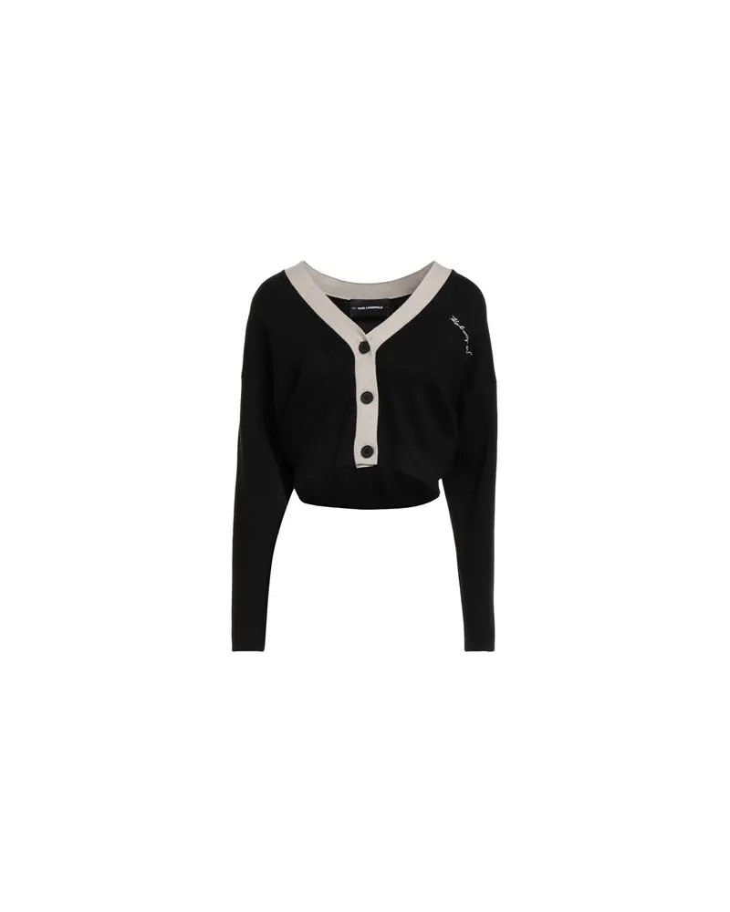 Karl Lagerfeld STRICKWAREN - Strickjackenauf YOOX.COM Schwarz