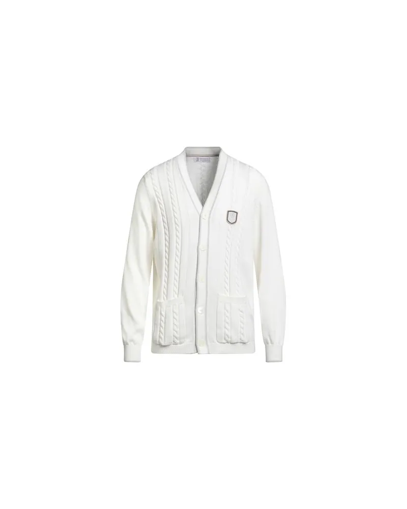 Brunello Cucinelli STRICKWAREN - Strickjackenauf YOOX.COM Weiß
