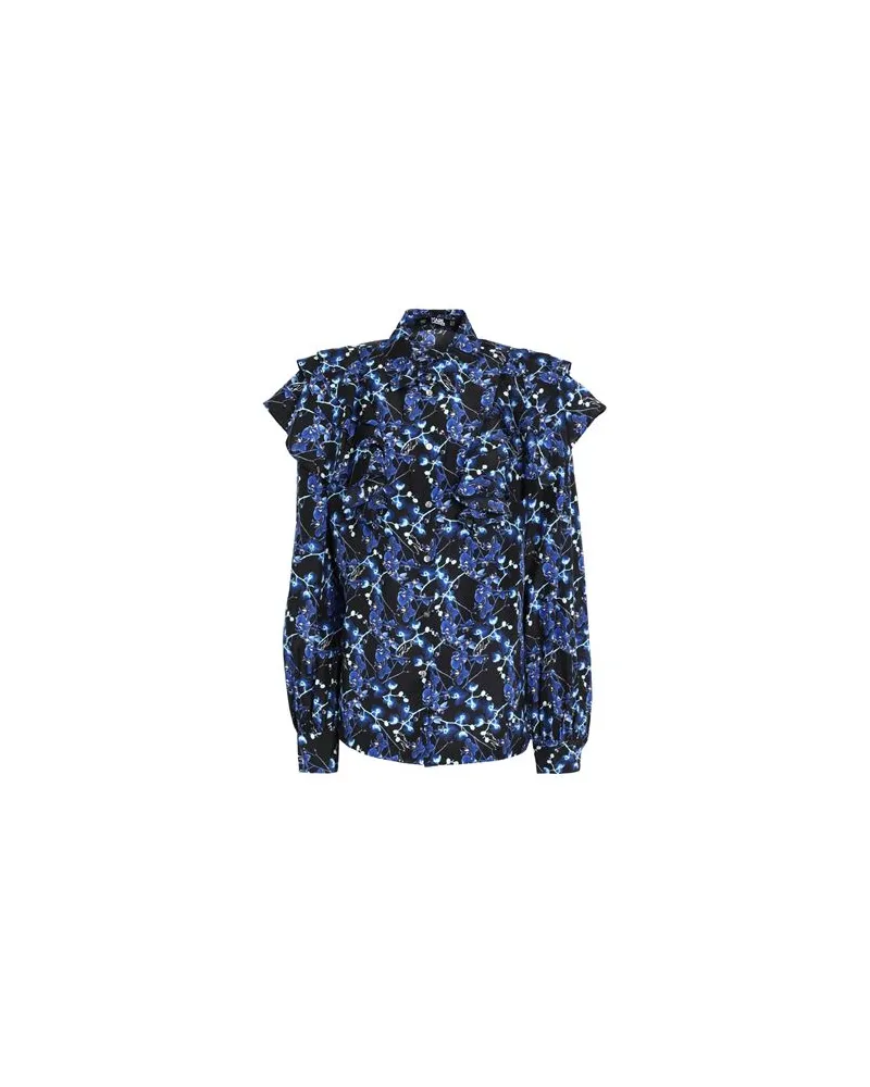 Karl Lagerfeld ORCHID PRINT SILK SHIRT  - TOPS - Hemdenauf YOOX.COM Schwarz