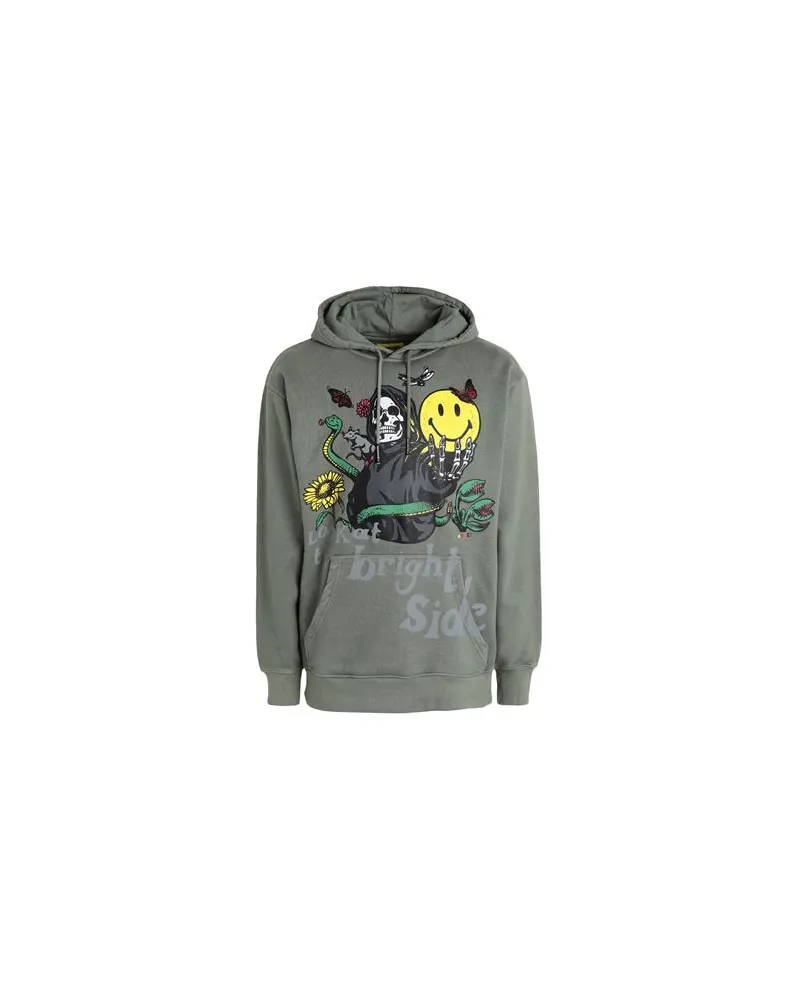 Market SMILEY LOOK AT THE BRIGHT SIDE HOODIE - TOPS - Sweatshirtsauf YOOX.COM Militärgrün