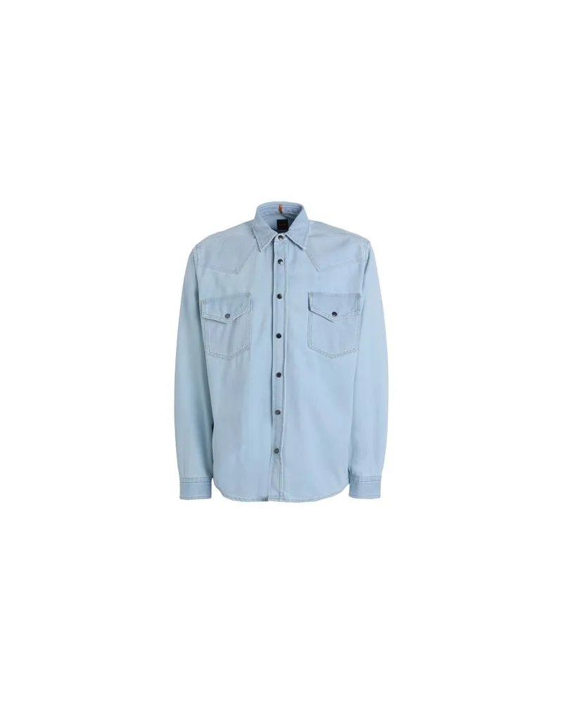 HUGO BOSS TOPS - Jeanshemdenauf YOOX.COM Blau