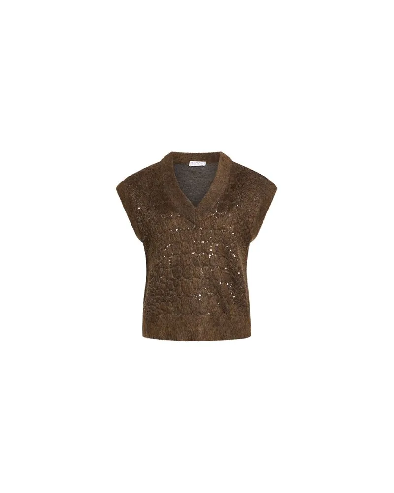 Brunello Cucinelli STRICKWAREN - Pulloverauf YOOX.COM Dunkelbraun