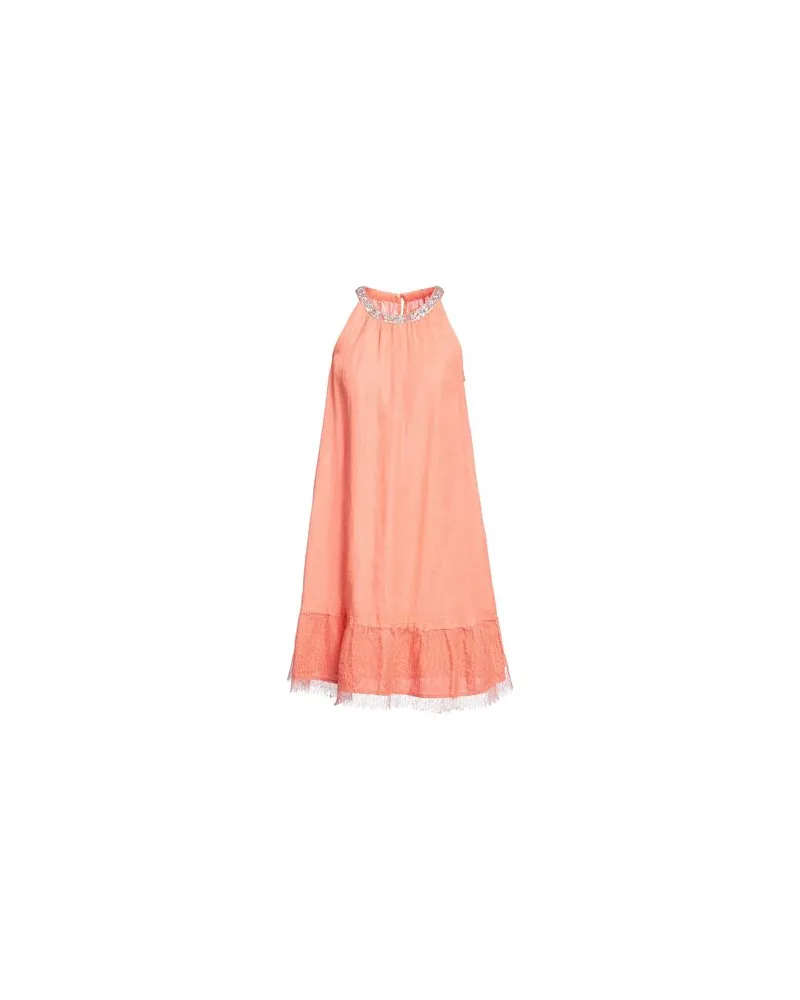 120% Lino KLEIDER - Mini-Kleiderauf YOOX.COM Lachs
