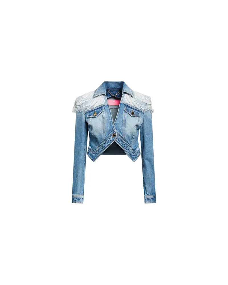 Elisabetta Franchi JACKEN & MÄNTEL - Jeansjacken/Mäntelauf YOOX.COM Blau