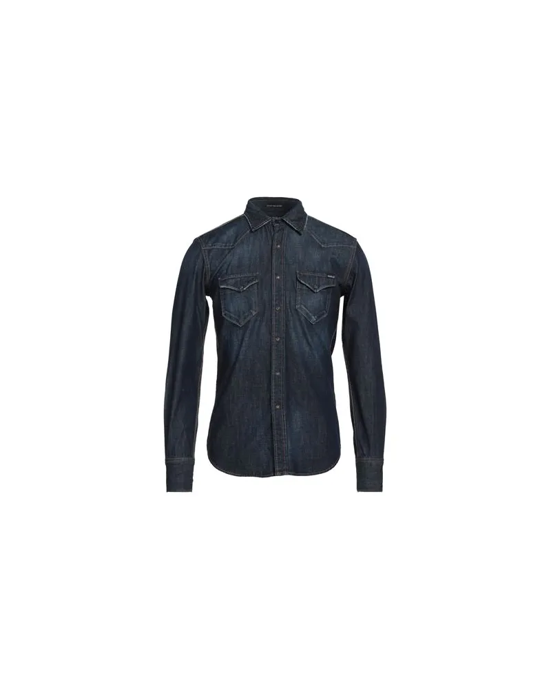 Replay PREMIUM SELECTION - TOPS - Jeanshemdenauf YOOX.COM Blau