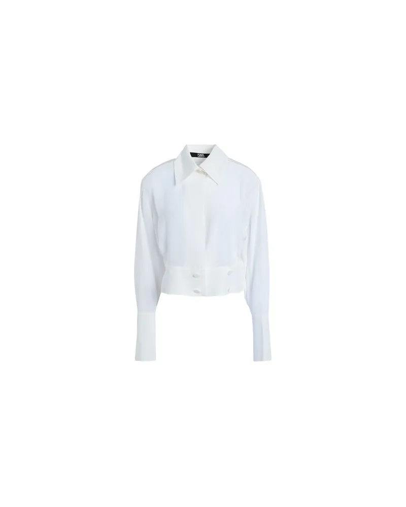 Karl Lagerfeld SILK ARCHIVE SHIRT - TOPS - Hemdenauf YOOX.COM Weiß