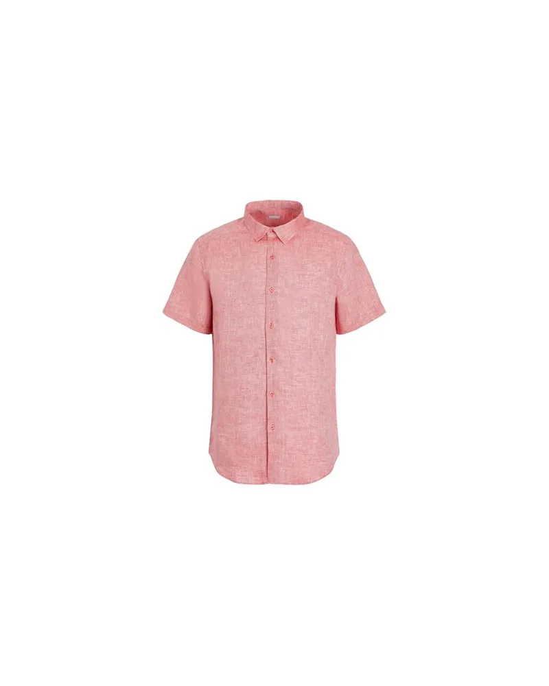 8 by Yoox LINEN SLEEVES REGULAR-FIT SHIRT   - TOPS - Hemdenauf YOOX.COM Rot