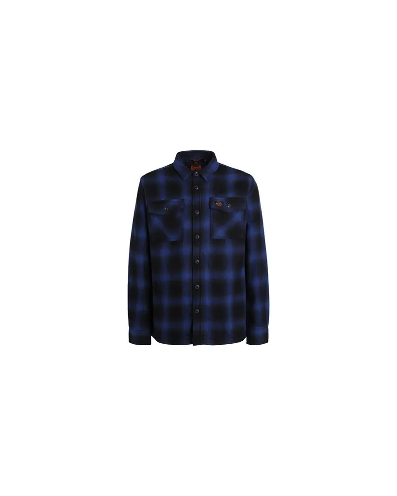 Superdry. Wool Miller Overshirt	 - TOPS - Hemdenauf YOOX.COM Blau
