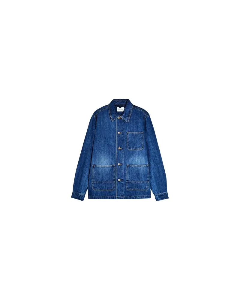 TOPMAN BLUE DENIM THREE POCKET OVERSHIRT   - JACKEN & MÄNTEL - Jeansjacken/Mäntelauf YOOX.COM Blau