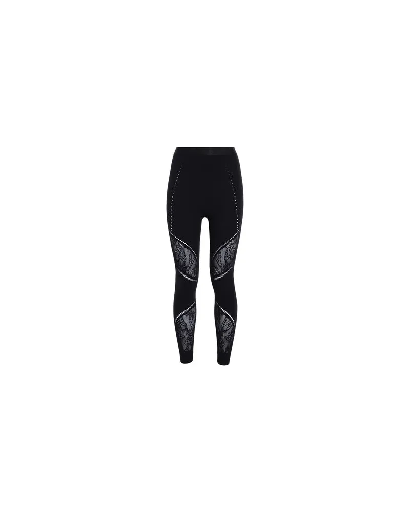 Wolford SPORTY LOGO NET LEGGINGS  - HOSEN & RÖCKE - Leggingsauf YOOX.COM Schwarz