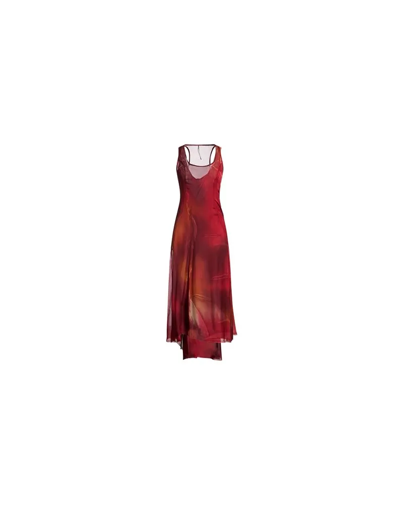Masnada KLEIDER - Midi-Kleiderauf YOOX.COM Rostrot
